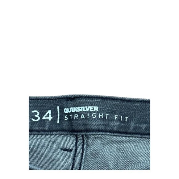 Quiksilver Jeans Mens 34x32 Gray Straight Fit Denim DP102L Classic Style Pants - Picture 5 of 9